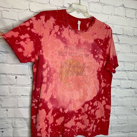 Watermelon Crawl Red bleached short sleeve graphic T-shirt - Picture 3 of 6